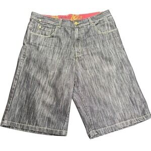 Attitude Black Size 38 Denim Jean Shorts Baggy 90's Style Y2K Grunge Skater